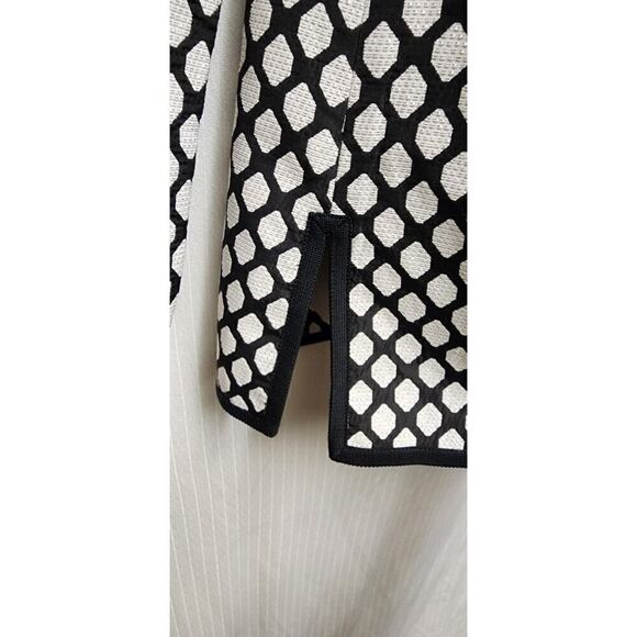 Nina MClemore JACQUARD DIAMOND CAR LONG SLEEVE BLACK COAT BLAZER JACKET SIZE 1 - Picture 6 of 7